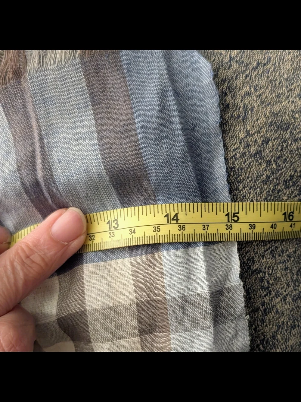 Vintage 90s Achilleas Accessories Greece Cotton Plaid Scarf Blue Gray 15
